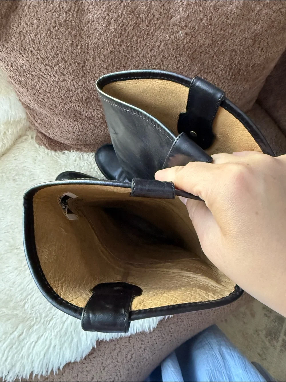 Frye Melissa Button riding boots in black leather